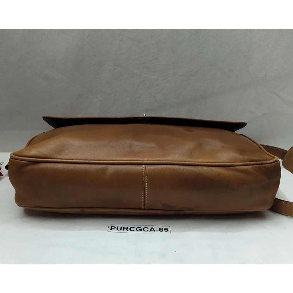 Coach Lexington British Tan Leather Briefcase Messenger Crossbody Bag - Vintage